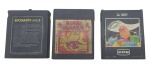 ATARI - CARTUCHOS - Lote com 3 cartuchos de jogos de Atari, sendo eles: POPEYE, Q.BERT,  DONKEY KONG e ENCOUHTER AT L-5. Observação: Possui marcas nos adesivos e não estão testados.
