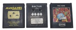 ATARI - CARTUCHOS - Lote com 3 cartuchos de jogos de Atari, sendo eles: PAC MAN, TENNIS e STAR MASTER, POOYAN, COMBATE E OINK. Observação: Não  testados.