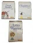 TECTOY - MASTER SYSTEM - CARTUCHOS - Lote com 3 cartuchos de Master System , sendo GREAT BASKET, CHOPLIFTER e ASTRO WARRIOR. Não testados, caixas com desgastes e pequenos amassados e rasgos.