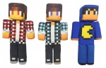 ZR TOYS - Lote com 3 bonecos de pano do jogo MINECRAFT, braços e cabeça giram. Medida; 33cm cada.