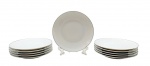 ROSENTHAL SELB GERMANY - Parte de serviço de jantar composto por 12 pratos para entradas, decorados com filetes em azul claro perolizado e vitrificado. Em porcelana alemã. Medidas: 16 cm (diâm.).