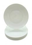 ROSENTHAL SELB GERMANY - Parte de serviço de jantar composto por 06 pratos de sobremesa, decorados com filetes em azul claro perolizado e vitrificado. Em porcelana alemã. Medidas: 19 cm (diâm.).