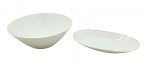 ROSENTHAL SELB GERMANY - Parte de serviço de jantar composto por 01 bowl cônico e 01 travessa oval decorada com filete em azul claro perolizado e vitrificado. Em porcelana alemã. Medidas: 24 x 9 cm (bowl); 25 x 14 cm (travessa).