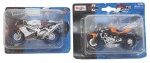 MAISTO - FRESH METAL - Lote com 2 motos da Maisto, em escala 1:18, lacradas. Embalagens pouco desgastadas.