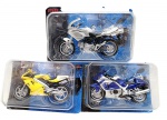 MAISTO - FRESH METAL - 2 WHEELERS - Lote com 3 motos da Maisto, em escala 1:18, lacradas. Embalagens pouco desgastadas.