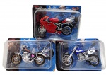 MAISTO - FRESH METAL - 2 WHEELERS - Lote com 3 motos da Maisto, em escala 1:18, lacradas. Embalagens pouco desgastadas.