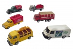 COCA-COLA - Lote com 6 miniaturas de caminhões referentes a Coca-Cola. Escala 1:50, origem: México. Feitos de ferro e partes plásticas. Contém 5 caminhões referentes a Coca-Cola e um referente ao Sprite. Pode conter ínfimas marcas e desgastes.