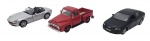 MAISTO - Lote com 3 miniaturas de ferro com partes plásticas, em escala 1:35, pneus de borracha e partes móveis. Modelos: AUDI A4, BMW Z8, FORD PICKUP 53. Podem conter ínfimos desgastes e marcas.