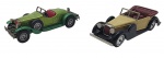 MATCHBOX - MODELS OF YESTERYEAR - Lote com 2 miniaturas Matchbox, feitas na Inglaterra, em metal e partes plásticas, escala 1:46. Modelos: LAGONDA DROPHEAD COUPE 1938 e STUTZ BEARCAT 1931. Podem conter ínfimos desgastes e marcas.