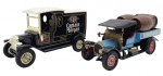 MATCHBOX -  MODELS OF YESTERYEAR - Lote com 2 miniaturas Matchbox, feitas na Inglaterra, antigas,  retratando 1918 CROSSLEY e 1912 FORD MODEL T, em escala 1:47, com partes móveis, rodas livres, pneus de borracha e feita de metal com partes plásticas. Pode conter ínfimas marcas ou desgastes.