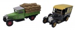MATCHBOX -  MODELS OF YESTERYEAR - Lote com 2 miniaturas Matchbox, feitas na Inglaterra, antigas,  retratando 1927 TALBOT VAN e 1932 FORD AA TRUCK, em escala 1:47, com partes móveis, rodas livres, pneus de borracha e feita de metal com partes plásticas. Pode conter ínfimas marcas ou desgastes.