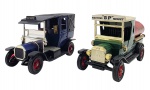 MATCHBOX -  MODELS OF YESTERYEAR - Lote com 2 miniaturas Matchbox, feitas na Inglaterra, antigas,  retratando 1907 UNIC TAXI e 1912 FORD MODEL T, em escala 1:47, com partes móveis, rodas livres, pneus de borracha e feita de metal com partes plásticas. Pode conter ínfimas marcas ou desgastes.