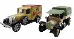 MATCHBOX -  MODELS OF YESTERYEAR - Lote com 2 miniaturas Matchbox, feitas na Inglaterra, antigas,  retratando CROSSLEY e 1912 FORD MODEL A, em escala 1:47, com partes móveis, rodas livres, pneus de borracha e feita de metal com partes plásticas. Pode conter ínfimas marcas ou desgastes.