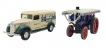 MATCHBOX -  MODELS OF YESTERYEAR - Lote com 2 miniaturas Matchbox, feitas na Inglaterra, antigas,  retratando FOWLER B6 SHOWMANS ENGINE LIMITED EDITION e 1937 G.M.C. VAN , em escala 1:47, com partes móveis, rodas livres, pneus de borracha e feita de metal com partes plásticas. Pode conter ínfimas marcas ou desgastes.