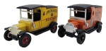 MATCHBOX -  MODELS OF YESTERYEAR - Lote com 2 miniaturas Matchbox, feitas na Inglaterra, antigas,  retratando 1912 FORD MODEL T, em escala 1:47, com partes móveis, rodas livres, pneus de borracha e feita de metal com partes plásticas. Pode conter ínfimas marcas ou desgastes.