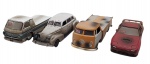 JADA - FOR $ALE - Lote com 4 miniaturas da Jada, origem norte americana, retratando carros parcialmente destruídos à venda. Modelos: Cadillac Fleetwood 1940, Dodge A-100, Mazda RX-7 e VW Pickup. Escala 1:64. feitos de metal com partes plásticas, rodas livres e pneus de borracha.  Podem conter ínfimos desgastes.