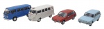 PCT - Lote com 4 miniaturas da PCT, em metal com partes plásticas, rodas livres pneus de borracha. Escala 1:43. Podem conter ínfimas marcas.