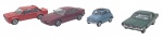 DEL PRADO COLLECTION - Lote com 4 miniaturas representando carros que marcaram e marcam o Brasil e o mundo, em metal com partes plásticas, rodas livres pneus de borracha. Escala 1:43. Podem conter ínfimas marcas.