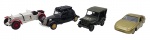 SOLIDO - Lote com 4 miniaturas de origem francesa, representando carros que marcaram e marcam no Brasil e o mundo, em metal com partes plásticas, rodas livres pneus de borracha. Escala 1:43. Podem conter ínfimas marcas.