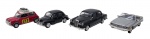 DEL PRADO COLLECTION - Lote com 4 miniaturas representando carros que marcaram e marcam no Brasil e o mundo, em metal com partes plásticas, rodas livres pneus de borracha. Escala 1:43. Podem conter ínfimas marcas.