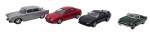 DEL PRADO COLLECTION - Lote com 4 miniaturas representando carros que marcaram e marcam no Brasil e o mundo, em metal com partes plásticas, rodas livres pneus de borracha. Escala 1:43. Podem conter ínfimas marcas.
