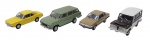 COLEÇÃO CARROS INESQUECÍVEIS DO BRASIL - Lote com 4 miniaturas representando carros que marcaram e marcam no Brasil, em metal com partes plásticas, rodas livres pneus de borracha. Escala 1:43. Podem conter ínfimas marcas.