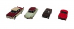 SOLIDO - Lote com 4 miniaturas de origem francesa, representando carros que marcaram e marcam no Brasil o no mundo, em metal com partes plásticas, rodas livres pneus de borracha. Escala 1:43. Podem conter ínfimas marcas.