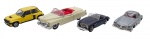DEL PRADO COLLECTION - Lote com 4 miniaturas representando carros que marcaram e marcam no Brasil o no mundo, em metal com partes plásticas, rodas livres pneus de borracha. Escala 1:43. Podem conter ínfimas marcas.