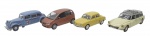 NOREV - Lote com 4 miniaturas de origem francesa, representando carros que marcaram e marcam no Brasil o no mundo, em metal com partes plásticas, rodas livres. Escala 1:43. Podem conter ínfimas marcas.