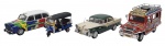 COLEÇÃO TÁXIS DO MUNDO - Lote com 4 miniaturas representando táxis que marcaram e marcam no Brasil o no mundo, modelos de carros que foram ou são usados como táxis por diversos países. Feitos em metal com partes plásticas, rodas livres pneus de borracha. Escala 1:43. Podem conter ínfimas marcas.