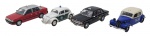 COLEÇÃO TÁXIS DO MUNDO - Lote com 4 miniaturas representando táxis que marcaram e marcam no Brasil o no mundo, modelos de carros que foram ou são usados como táxis por diversos países. Feitos em metal com partes plásticas, rodas livres pneus de borracha. Escala 1:43. Podem conter ínfimas marcas.