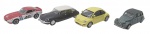 DEL PRADO COLLECTION - Lote com 4 miniaturas representando carros que marcaram e marcam no Brasil e no mundo, em metal com partes plásticas, rodas livres pneus de borracha. Escala 1:43. Podem conter ínfimas marcas.