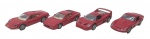 MAISTO / SHELL - FERRARI - Lote com 4 miniaturas da icônica empresa italiana Ferrari da Maisto em parceria com a Shell, todas em metal com partes plásticas, rodas livres e pneus de borracha. Escala 1:43 aproximadamente. Podem conter ínfimas marcas.
