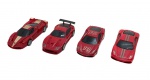 SHELL - FERRARI - Lote com 4 miniaturas da icônica empresa italiana Ferrari da Shell, todas em plástico rígido, rodas livres e pneus de borracha. Escala 1:43 aproximadamente. Podem conter ínfimas marcas.