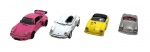 DEA - Lote com 4 miniaturas retratando modelos de PORSCHE, em metal com partes plásticas, rodas livres e pneus de borracha. Escala 1:43. Podem conter pequenas marcas.