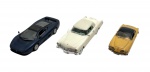 MINICHAMPS - Lote com 3 miniaturas da Minichamps. Representando carros que marcaram no mundo, em metal com partes plásticas, rodas livres e pneus de borracha.  Escala 1:43. Podem conter ínfimas marcas.