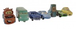 DISNEY / PIXAR - Lote com 7 miniaturas referentes ao desenho Carros, em escala 1:64, feitas em plástico. Podem conter ínfimas marcas ou desgastes.