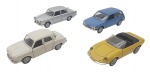 MAISTO - Lote com 4 miniaturas da Maisto, feitos de ferro com partes plásticas, pneus de borracha, escala 1:36. Podem conter ínfimas marcas e desgastes.