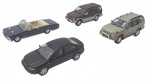 DEL PRADO COLLECTION - Lote com 4 miniaturas representando carros que marcaram e marcam no Brasil e no mundo, em metal com partes plásticas, rodas livres pneus de borracha. Escala 1:43. Podem conter ínfimas marcas.