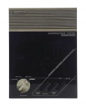 PANASONIC - MICROPROCESSOR CONTROL - Antiga secretária eletrônica Panasonic Easa-Phone, modelo KX-T1415D, com acabamento em preto e painel estilo madeira. Utiliza fitas cassetes duplas para gravas e armazenar mensagens simultaneamente.  Indica data e hora e possui modo viva-voz. Não testado.