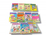 GIBIS / QUADRINHOS, onze (11) revistas em quadrinhos antigas da Mônica / Turma da Mônica, incluindo edições Almanaque da Mônica e títulos variados da Editora Globo, com capas coloridas e personagens clássicos de Mauricio de Sousa, apresentando marcas de uso e do tempo, vendidos no estado da foto.