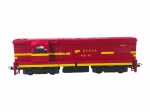 FERROMODELISMO, uma (1) locomotiva Frateschi RFFSA 4052-8E (Frateschi, tradicional fabricante brasileira de ferromodelismo, fundada em 1958, reconhecida pela produção de trens, vagões, trilhos e acessórios em escala HO), na cor vermelha com faixas amarelas e detalhes aplicados. Peça para ferrorama, apresentando sinais de uso, pequenas marcas de uso, lubrificado, medindo 5x3,5x17cm.