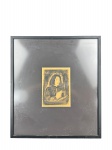 Alberto da Veiga Guignard (Nova Friburgo, 25 de fevereiro de 1896 Belo Horizonte, 25 de junho de 1962) - "Figura Sacra", moldura em madeira com paspatur, frente em vidro, leves falhas na patina da moldura, medindo 58x51,5cm e obra 22x16,5cm.