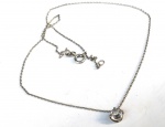 Vintage Luxo Jóias, Colar Moissanite em Prata de Lei, com Ponto de Luz, medindo 39,5cm. Partes internas do fecho em metal. Peso total 1,90gr