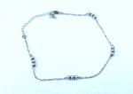 Vintage Luxo Jóias, Pulseira/ Tornozeleira IMAGINE em Prata de Lei 925, com Esferas, medindo 24,5cm. Peso total 2,24gr