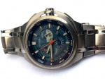 Vintage Coleção, Restauração, Esportivo Relógio Citizen MARINAUT H500 Titanium Eco Drive Azul, Cronógrafo, 6 Ponteiros. Quartz. Caixa em Aço medindo 44mm de diâmetro. Vidro Cristal. Calendário. Fundo em Aço de Rosca. Máquina original quartz parada. Pulseira original grande, com regulagem para pulsos de 21cm. Precisa colocar revisão em dia.