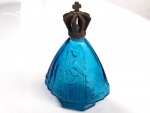 Vintage Coleção, Frasco de Água Benta, Nossa Sra Aparecida, em Vidro, medindo 14cm. Tampa plástica em formato de coroa dourada.