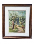 NOÊMIA LIMA, "Parque Laje", óleo sobre eucatex, moldura em madeira escura, medindo 63,5x54,5cm e obra 40x31cm.