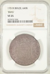 Moeda do Brasil: 640 Réis 1751 Rio - Al P243 - Prata - Graduação NGC VF 35 - MBC / Soberba  -  A 2a. Mais alta Graduacao na NGC, mesmo sendo VF25! Extremamente Rara!!