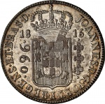 Moeda do Brasil: 960 Réis 1816 Bahia - Graduada pela NGC MS 61 - Flor de Cunho - Prata 